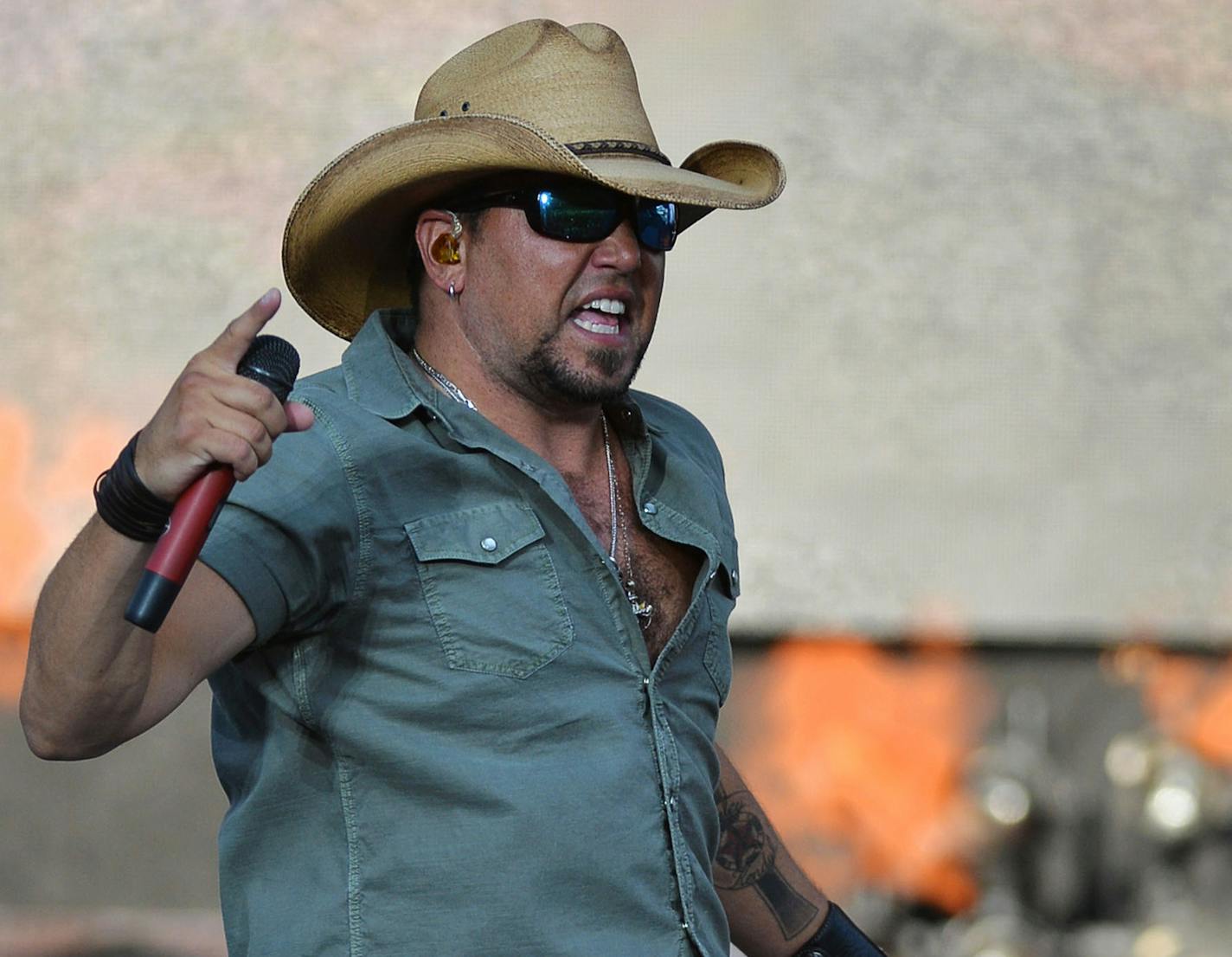 Jason Aldean performed as part of The Big Revival and Burn It Down Tour at Target Field in Minneapolis, Minn., on Saturday July 18, 2015.