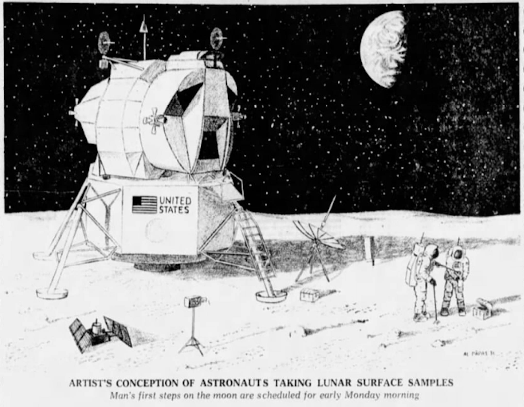 This illustration appeared in the Minneapolis Star on July 18, 1969.