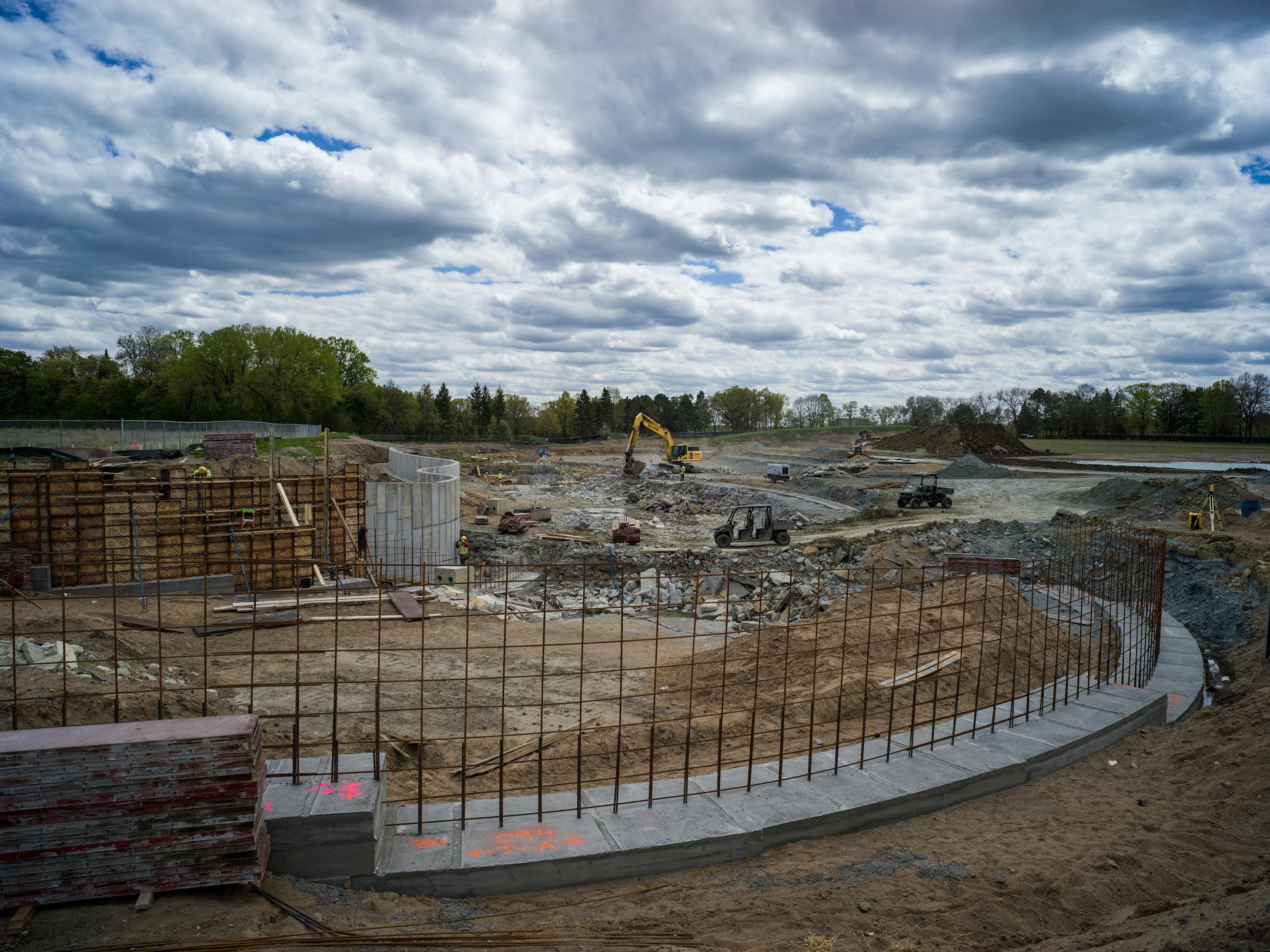 At the former Ford Plant in St. Paul, Minnesota on May 10, 2021, one of the parks is under construction on the South end of the development with the idea of sending treated water to Hidden Falls. ] RICHARD TSONG-TAATARII ¥ Richard.Tsong-Taatarii@startribune.com