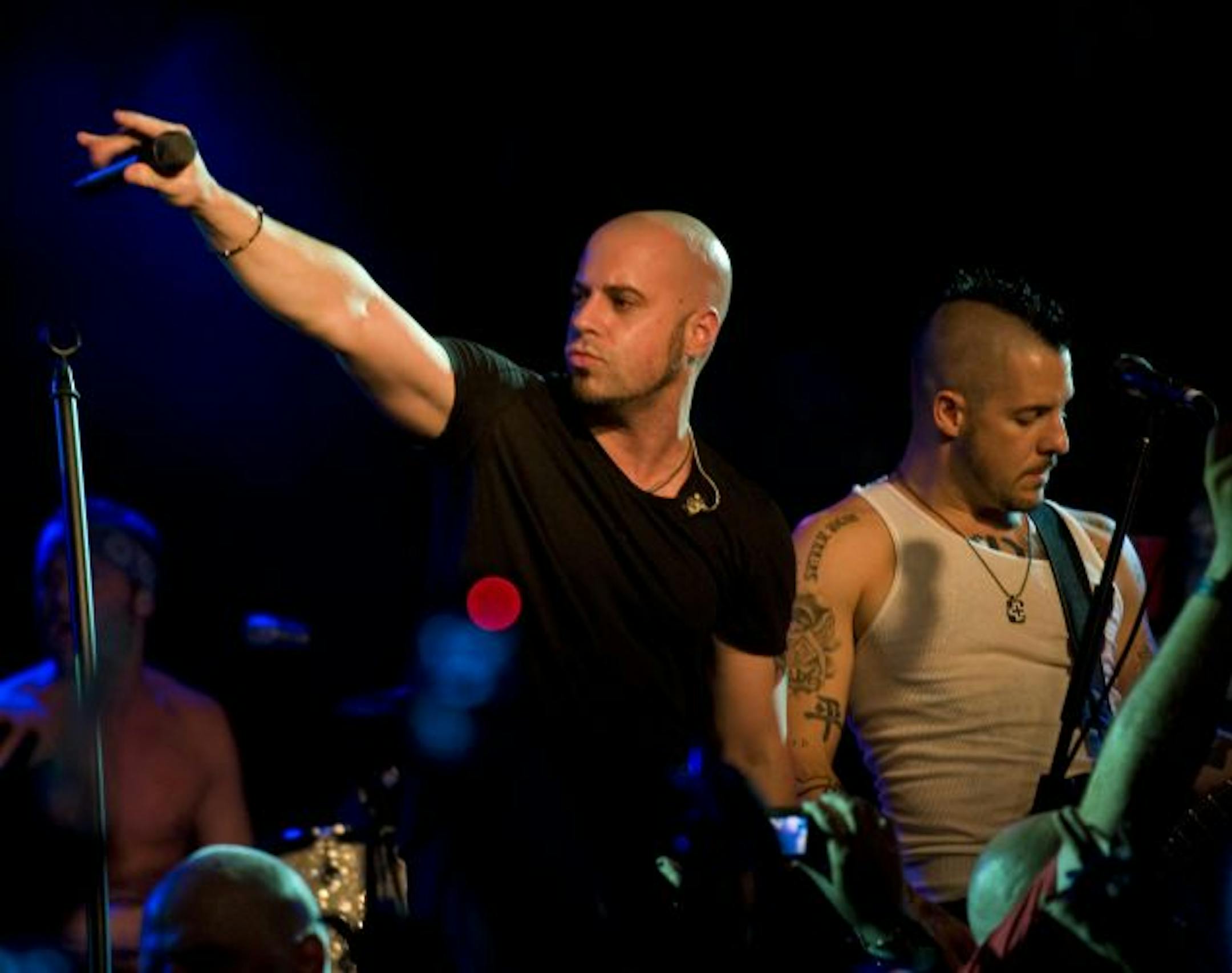 Chris Daughtry and bassist Josh "JP" Paul in concert at the Cabooze.