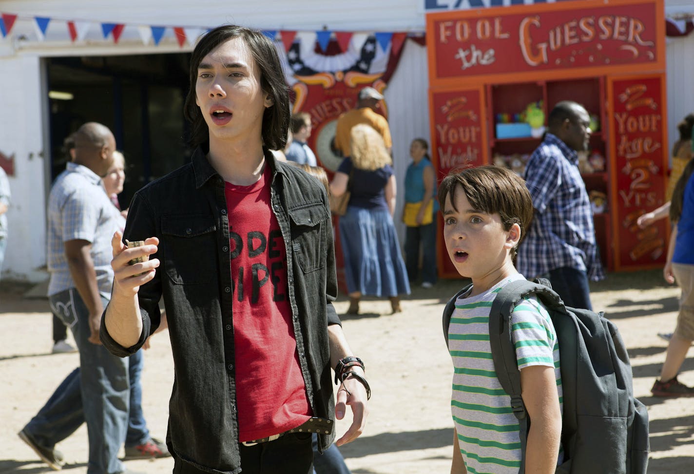 This image released by Twentieth Century Fox shows Charlie Wright, left, and Jason Drucker in a scene from, "Diary of a Wimpy Kid: The Long Haul." (Daniel McFadden/Twentieth Century Fox via AP)