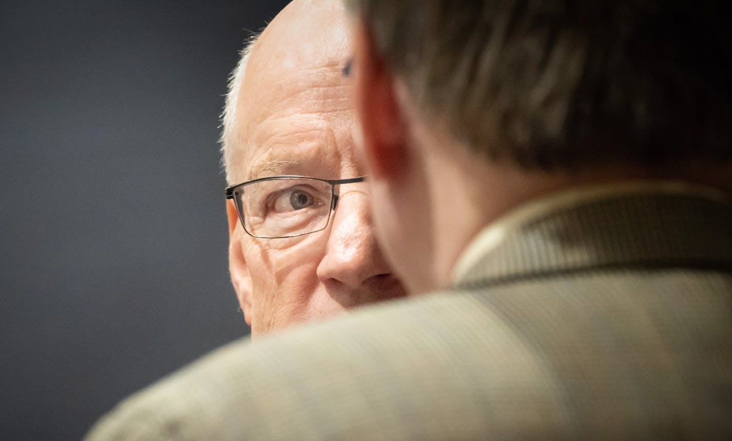 Commissioner Frans talked with Senator Richard Cohen before an evening hearing of the Senate Finance Committee. ] GLEN STUBBE &#x2022; glen.stubbe@startribune.com Monday, May 14, 2018 Profile of Minnesota Management and Budget Commissioner Myron Frans, a probation officer-turned-tax lawyer-turned top commissioner to the governor. He's one of the few people in Dayton's inner circle who has stuck around for all eight years, moving from Commissioner of Revenue to MMB. He's a strong force but also a