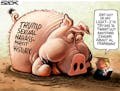 Sack cartoon: How Trump looks on Franken