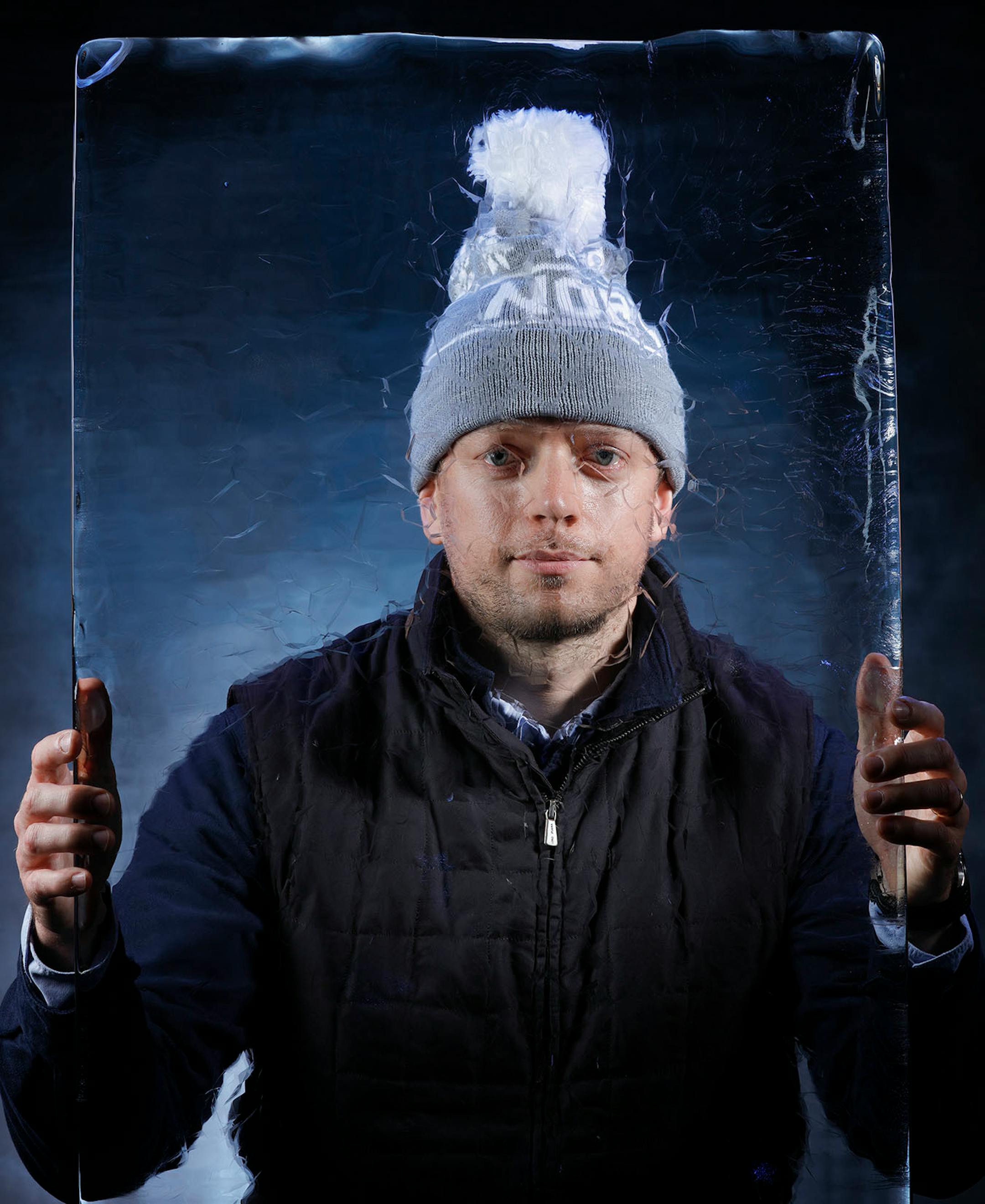 Entrepreneur Eric Dayton has built a reputation for loving and unapologetically promoting all things winter. He was photographed behind ice for the Star Tribune Magazine feature, for the Dec 3, issue.