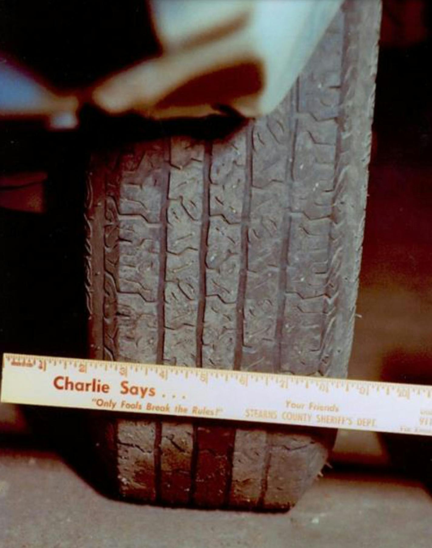 COURTESY STEARNS COUNTY. Tires on Danny Heinrich's car matched tire tracks found at the Wetterling abduction scene.