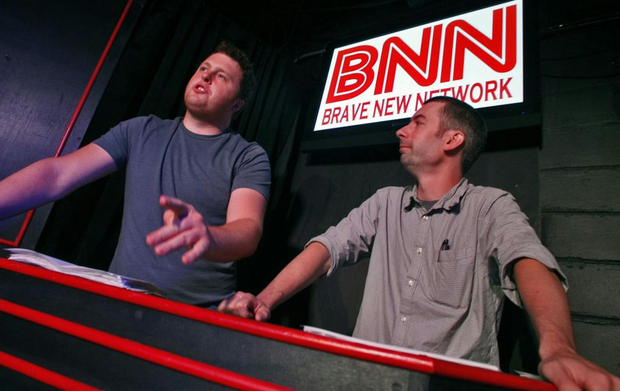 Bobby Gardner and Joe Bozic rehearsed a routine for "Obama Mia."