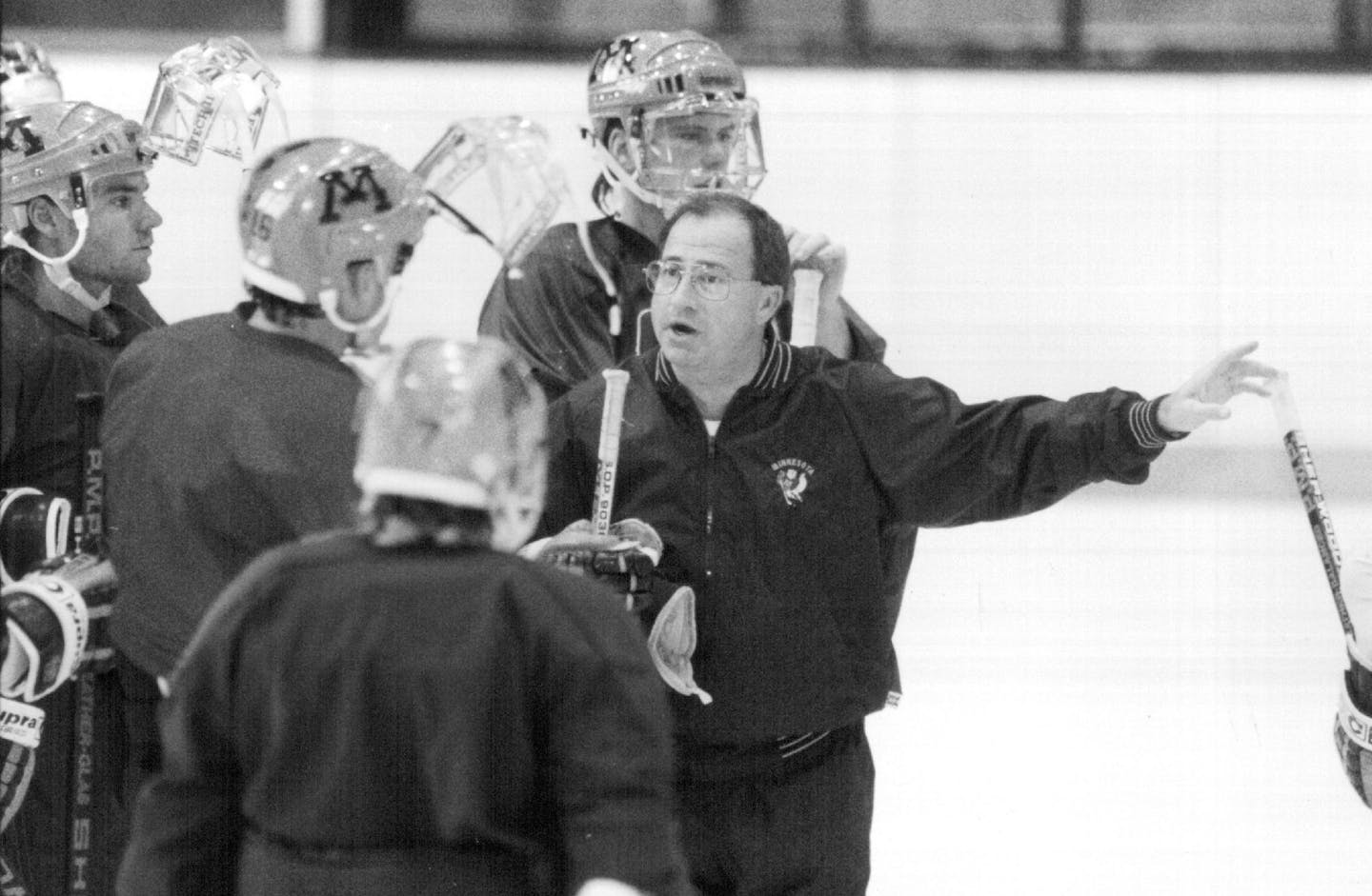 November 1, 1990 Coach Doug Woog is happy to have another Hankinson as captain. October 31, 1990 David Brewster