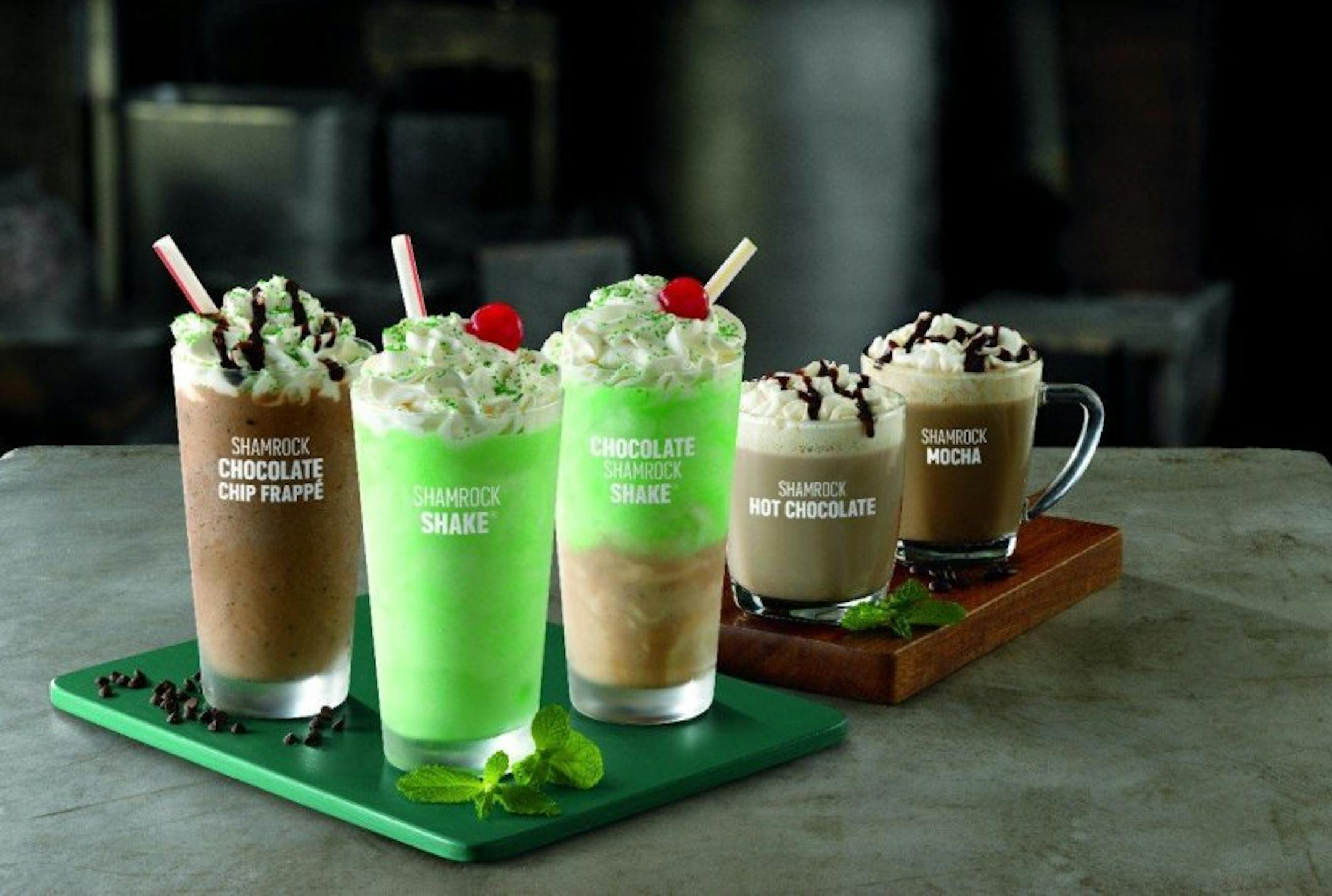 McDonald's shamrock shake is being joined by several brand extensions this year, including the chocolate shamrock shake and the shamrock hot chocolate.
