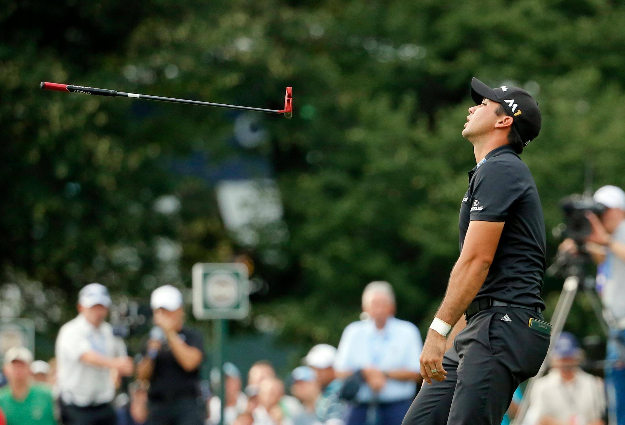 Jason Day reacted after missing a putt on the 14th hole during the final round of the PGA Championship.