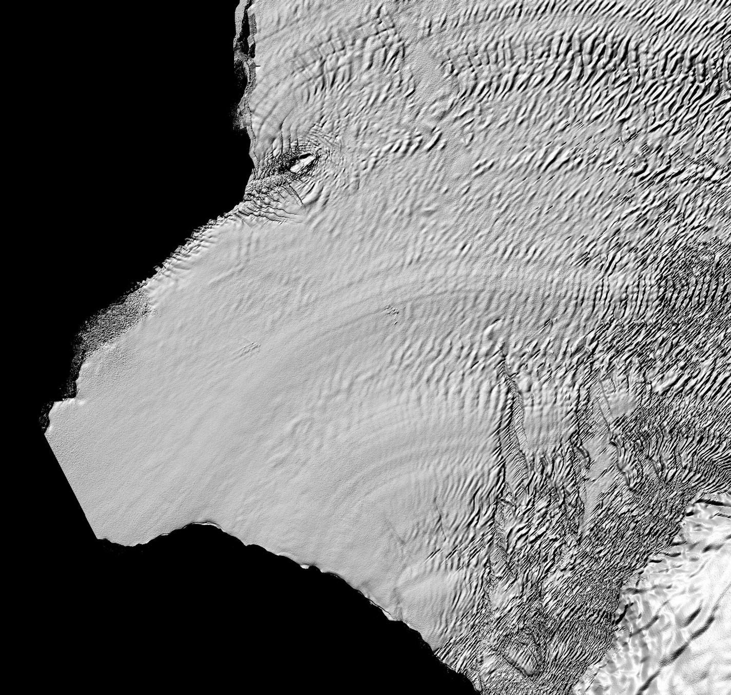 In an undated image provided by the agency, a detail from new map of Antarctica created by the National Geospatial-Intelligence Agency. The Reference Elevation Model of Antarctica is the product of six years of work and is a dramatic improvement over existing maps. (National Geospatial-Intelligence Agency via The New York Times) -- FOR EDITORIAL USE ONLY --