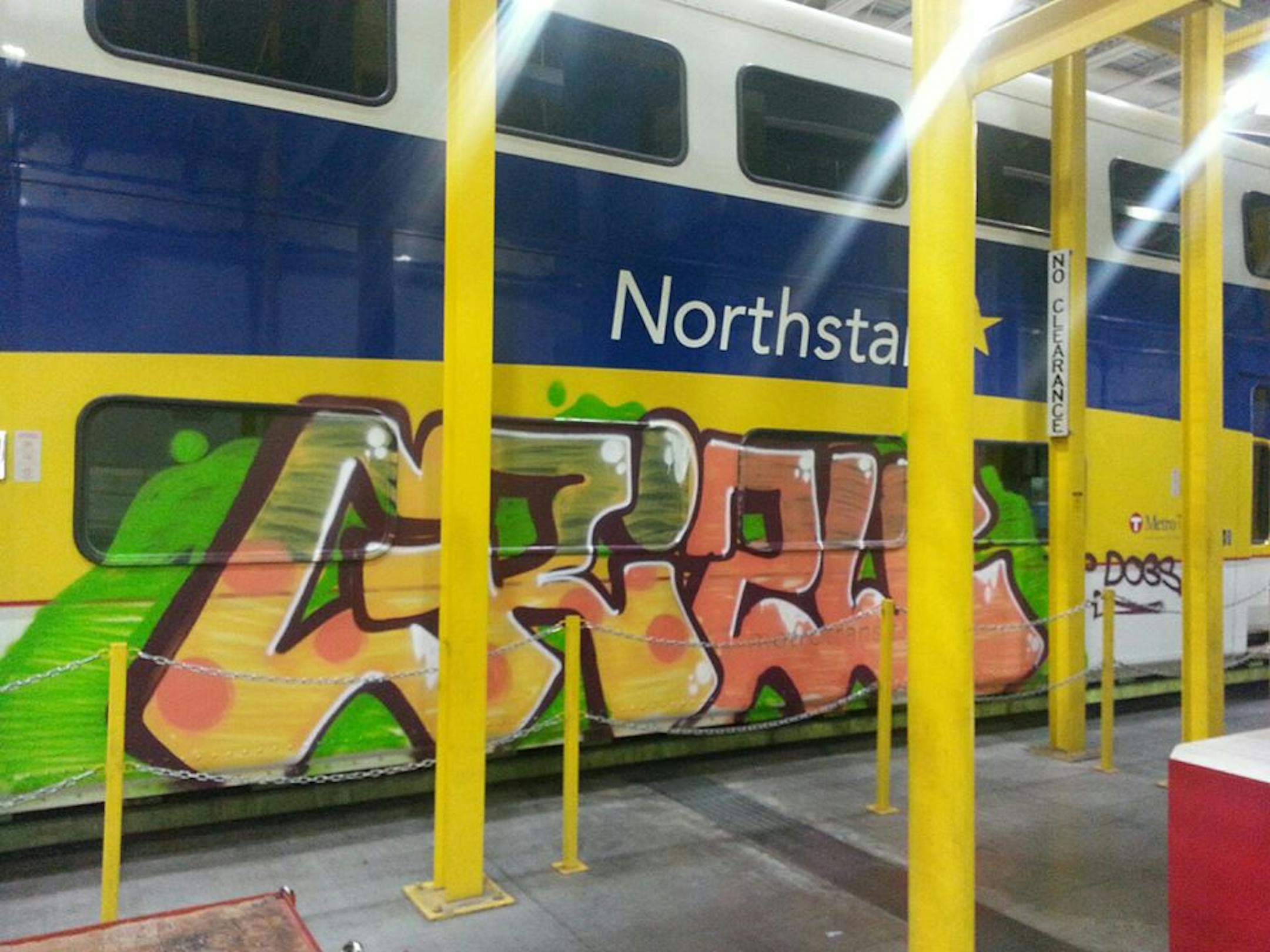 A Northstar train was vanalized in Big Lake.