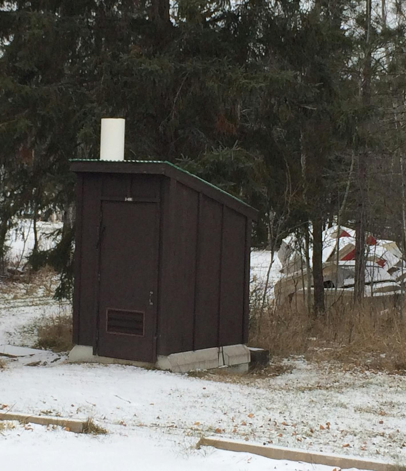 Another shot of the outhouse that is the focus of controversy over a $1.5 million sewer project in remote Crane Lake.