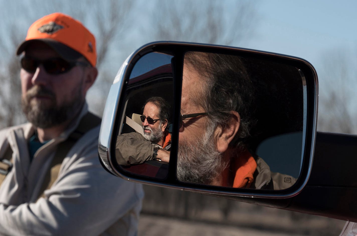 Jorge Vicuna, right, talked hunting location with the author and others.