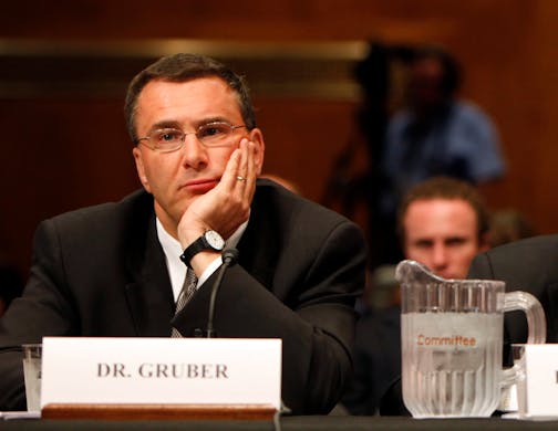 In this May 12, 2009 file photo, Jonathan Gruber, professor of Economics at the Massachusetts Institute of Technology, participated in a Capitol Hill hearing on the overhaul of the heath care system in Washington.