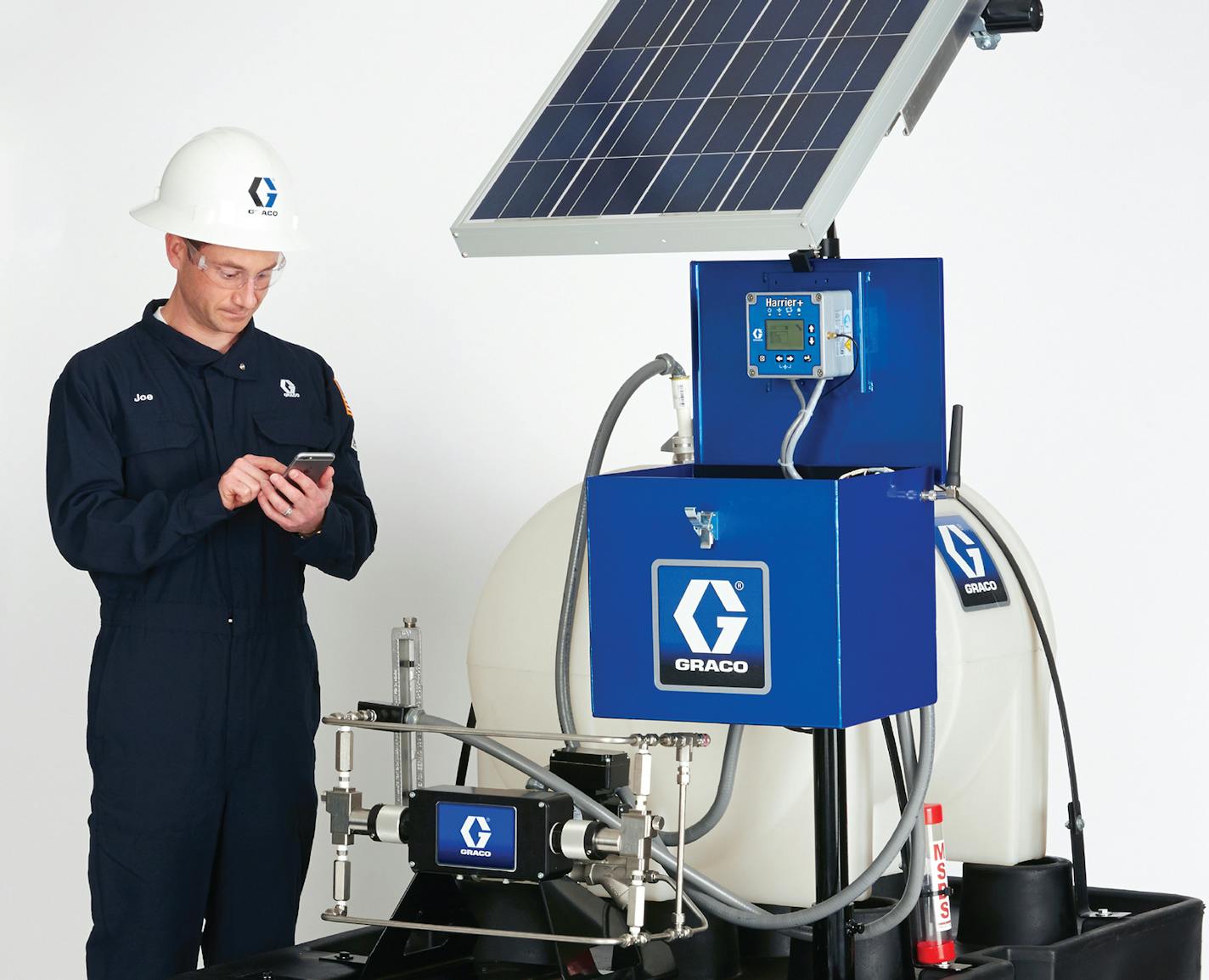 Graco Inc. has developed a solar-powered chemical injection machine for fracking oil wells. The new product is the first internally developed product for the oil and gas sector. Took 2 yrs of R&D to bring about.