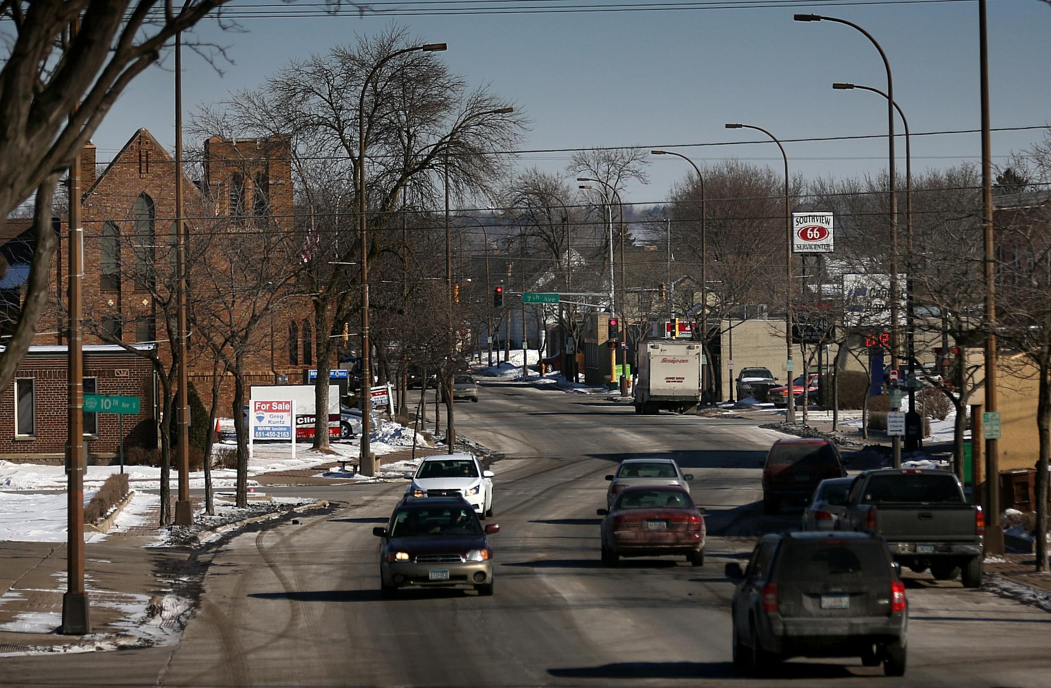 Looking east down Southview Boulevard, one of the main streets in South St. Paul.