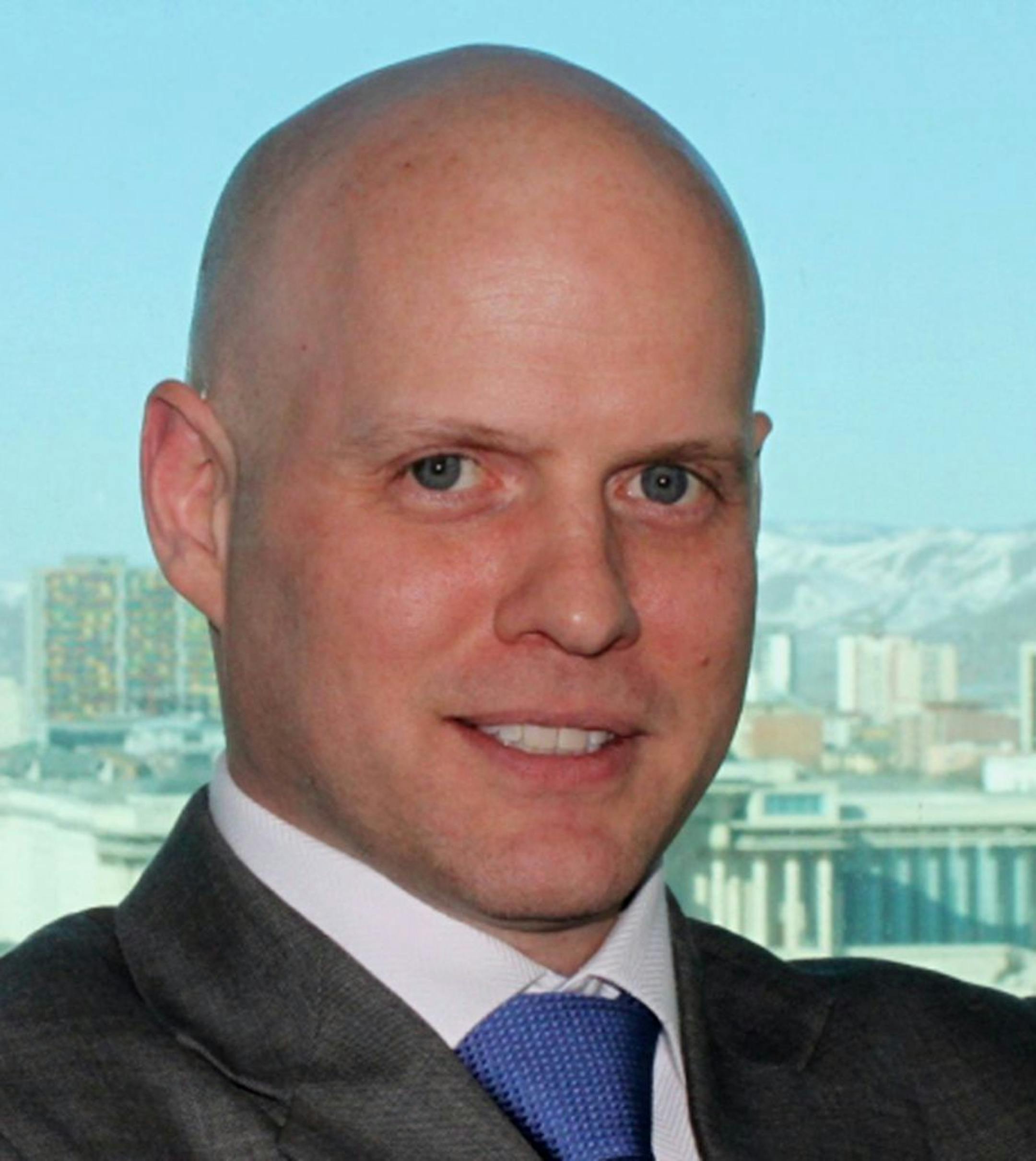 This undated photo provided by Justin Kapla shows Kapla, president of SouthGobi Sands, a Mongolian mining company. The Minnesota native says he is being prevented from leaving Mongolia because he is a potential witness in a corruption case. is asking for help from the congressional delegation in his home state of Minnesota.