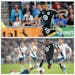 DJ Taylor, top, and Joseph Rosales, bottom middle, have adjusted to new Minnesota United coach Eric Ramsay's system. (Star Tribune photos.)