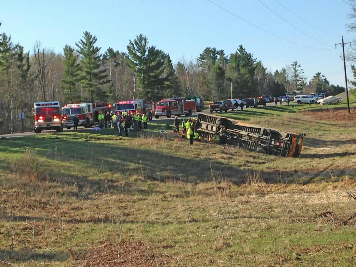 Emergency personnel and law enforcement are on the scene of an accident this morning north of Bemidji, which involved a school bus.