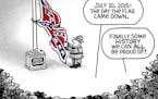 Sack cartoon: Confederate flag