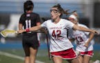 Olivia Mattis of Lakeville North celebrated her second half goal Tuesday June 11, 2019 in Minnetonka,MN.] Lakeville North beat Stillwater 18-15 in the