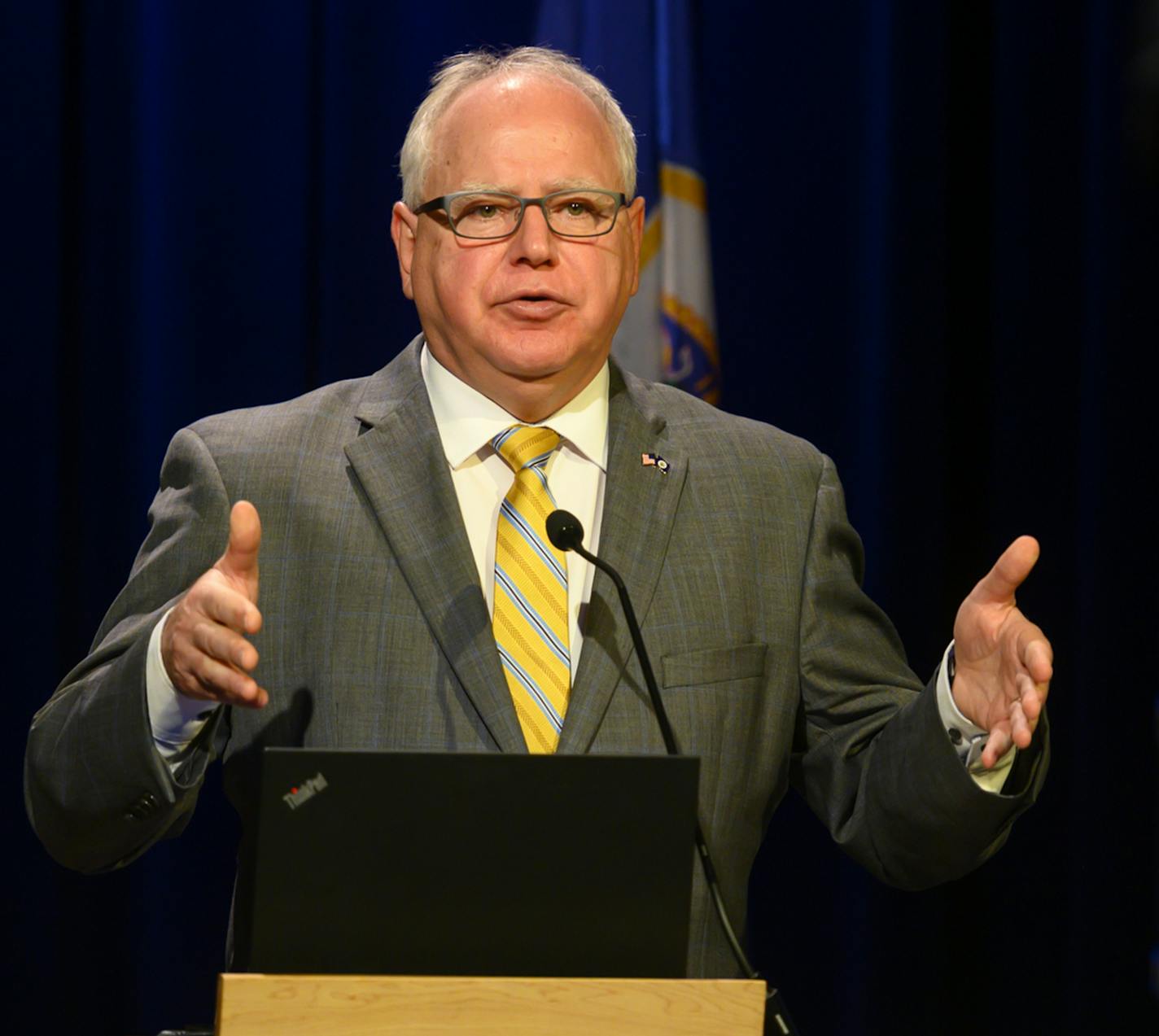 Minnesota Gov. Tim Walz took part in a press conference announcing the learning plan for Minnesota schools for the upcoming 2020-21 school year at TPT's St. Paul studio Thursday afternoon. ] aaron.lavinsky@startribune.com Minnesota Governor Tim Walz announced the learning plan for Minnesota schools for the upcoming 2020-21 school year on Thursday, July 30, 2020 at the TPT Twin Cities PBS studio in St. Paul, Minn.