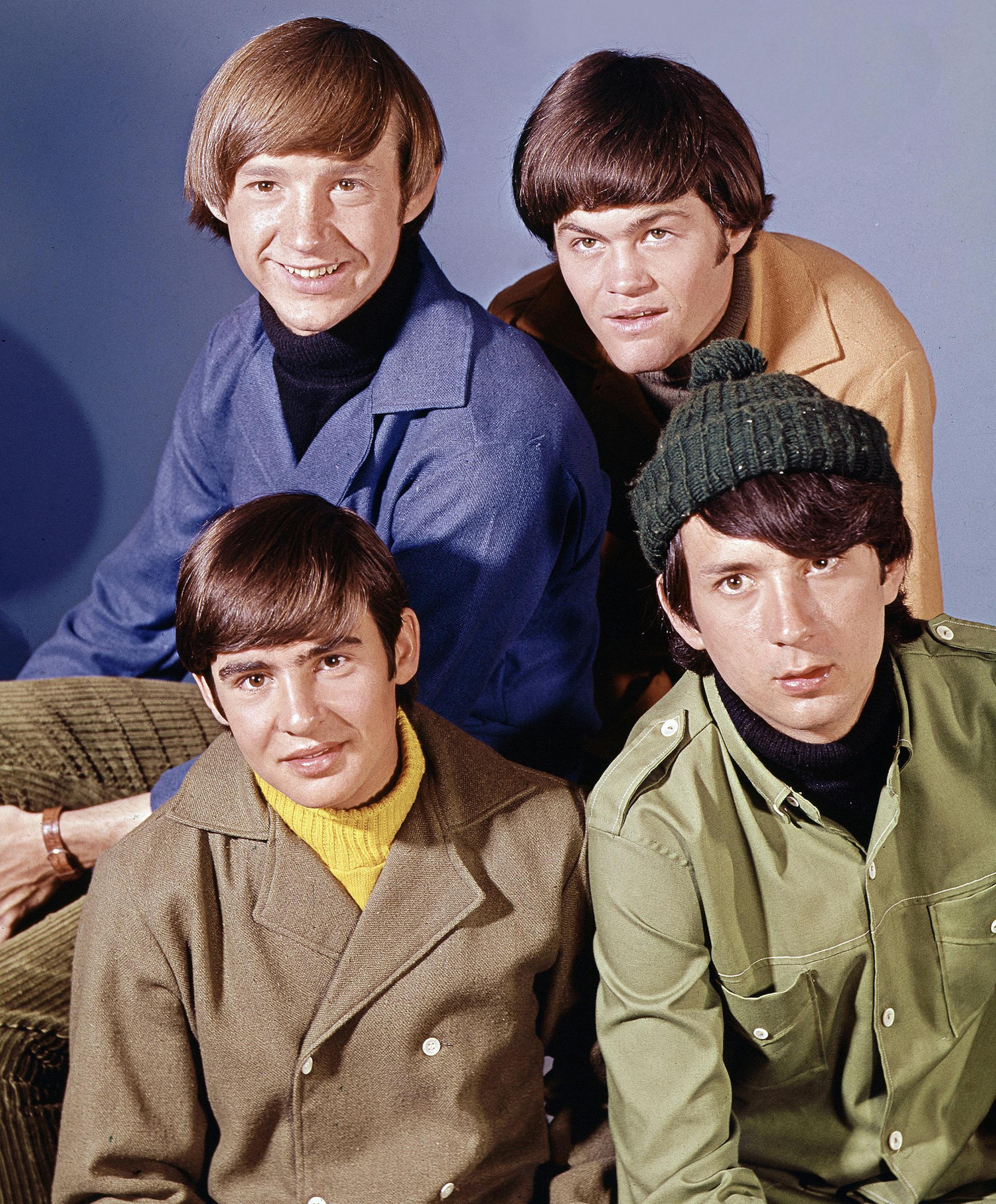 Pop musical group, "The Monkees" are shown in this Oct. 20, 1966 photo. At top are: Peter Tork, right, and Mickey Dolenz. At bottom are: David Jones, left, and Mike Nesmith. (AP Photo) ORG XMIT: APHSLTRN15 ORG XMIT: MIN1302221503100787 ORG XMIT: MIN1307091554293326