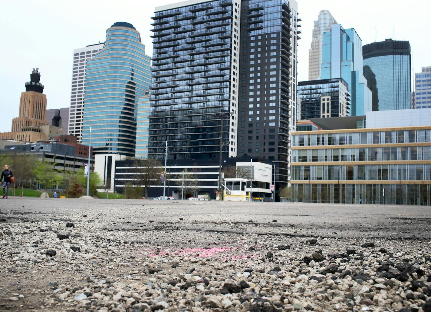 On this city-owned parking lot, United Properties plans to build a 37-story tower with a Four Seasons hotel along with residential and office space.