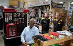 Northern Tool + Equipment CEO Suresh Krishna in the retailer’s Burnsville flagship store. He’s with store manager Jordan Kenyon and senior assista