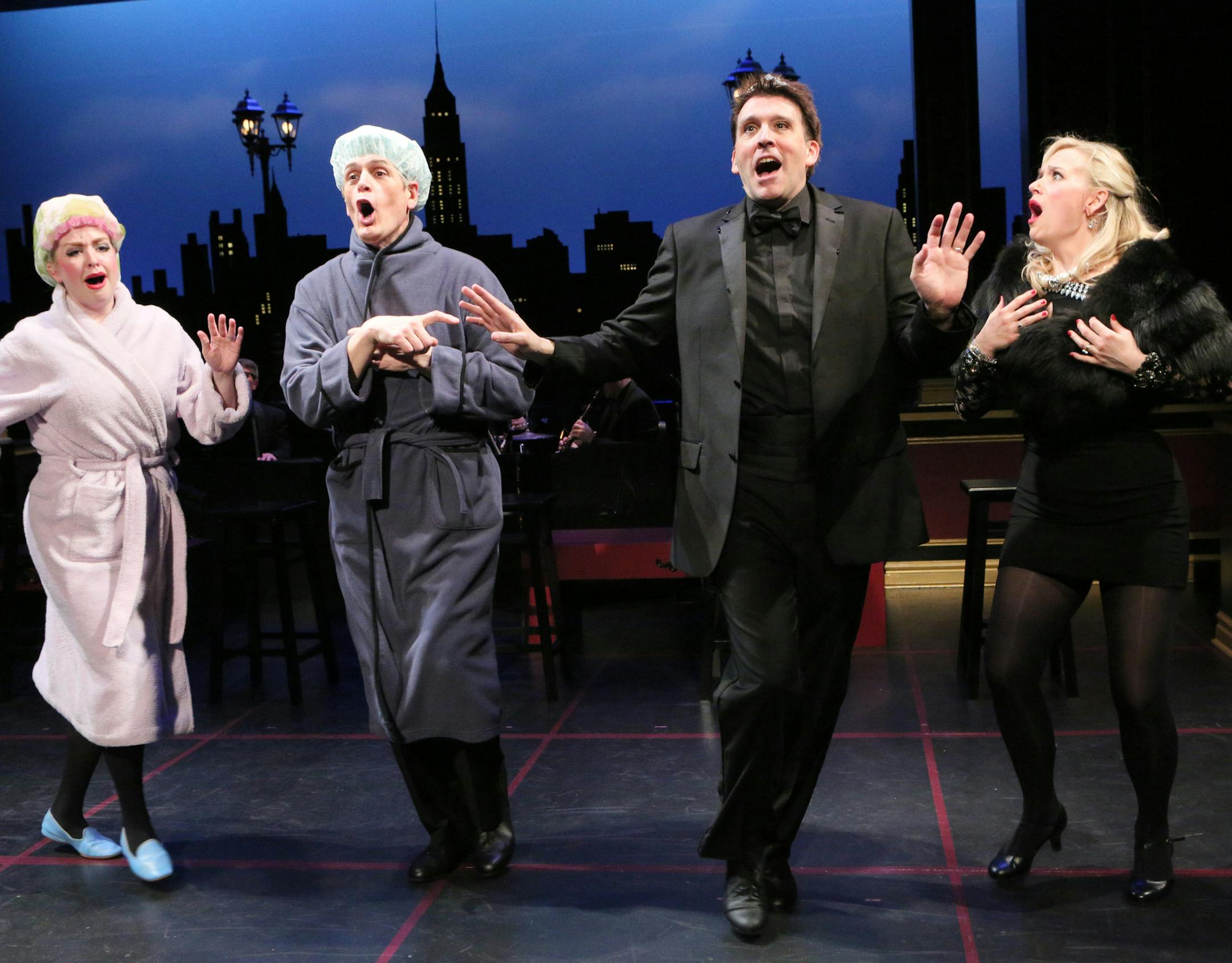 The Jungle Theater Presents "And the World Goes ëRound" L-R: Emily Rose Skinner, William Gilness, Bradley Greenwald and Tiffany Seymour. PHOTO CREDIT: Michal Daniel