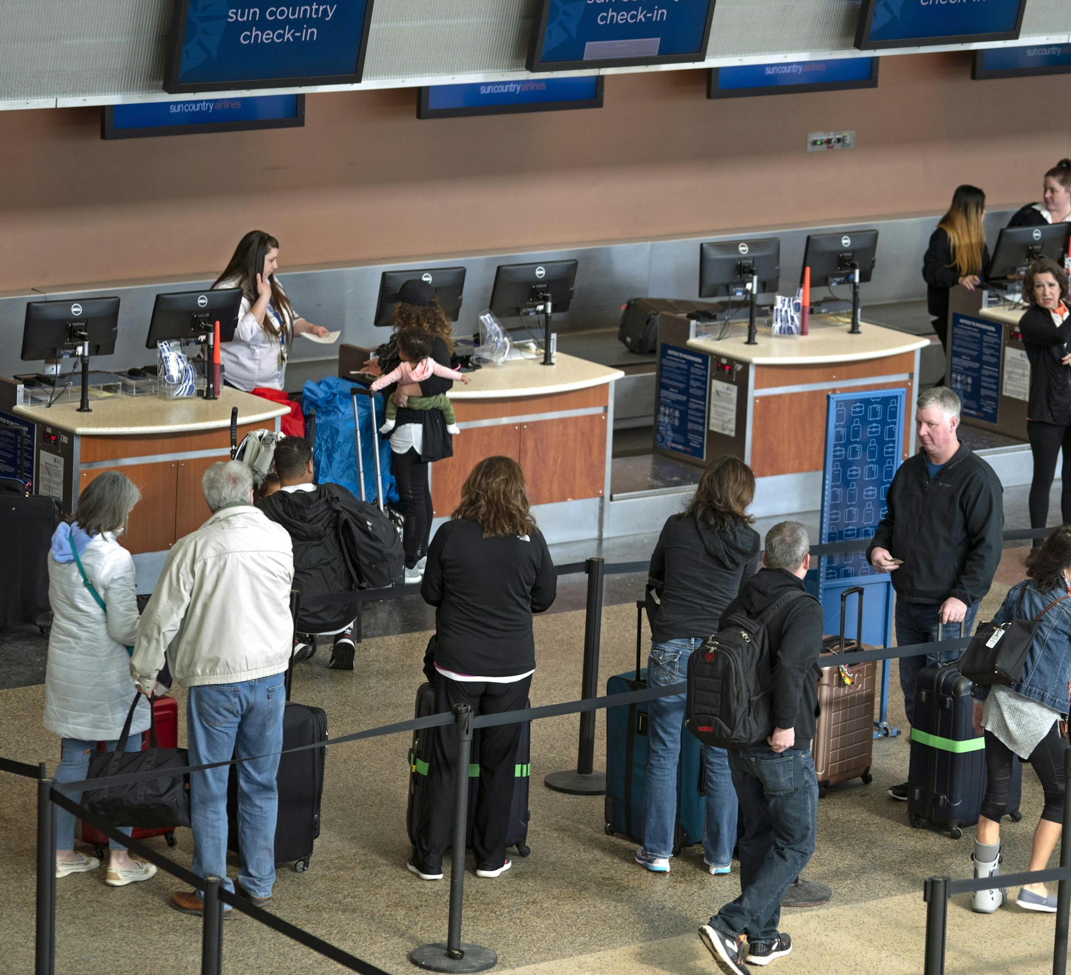 Lines outside the ticket window at Sun Country Airlines in Terminal 2. ] Sun Country Airlines grew the number of routes by 137 percent last year, outsourced its ground crew workers at MSP and complicated its reservation process — leading to one customer service issue after another. The issues compounded, reaching a fever pitch this winter as customer complaints about bags and airport service skyrocketed on social media and directly to the company. In January, the company's leadership assembled