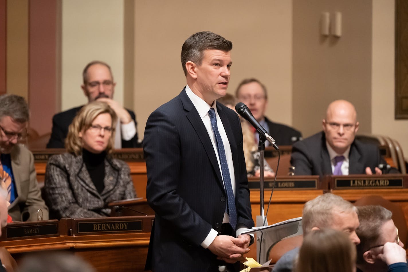 New House Majority Leader Ryan Winkler sparred with Minority Leader Kurt Daudt over new temporary rules introduced by the DFL majority that Daudt said violated transparency.