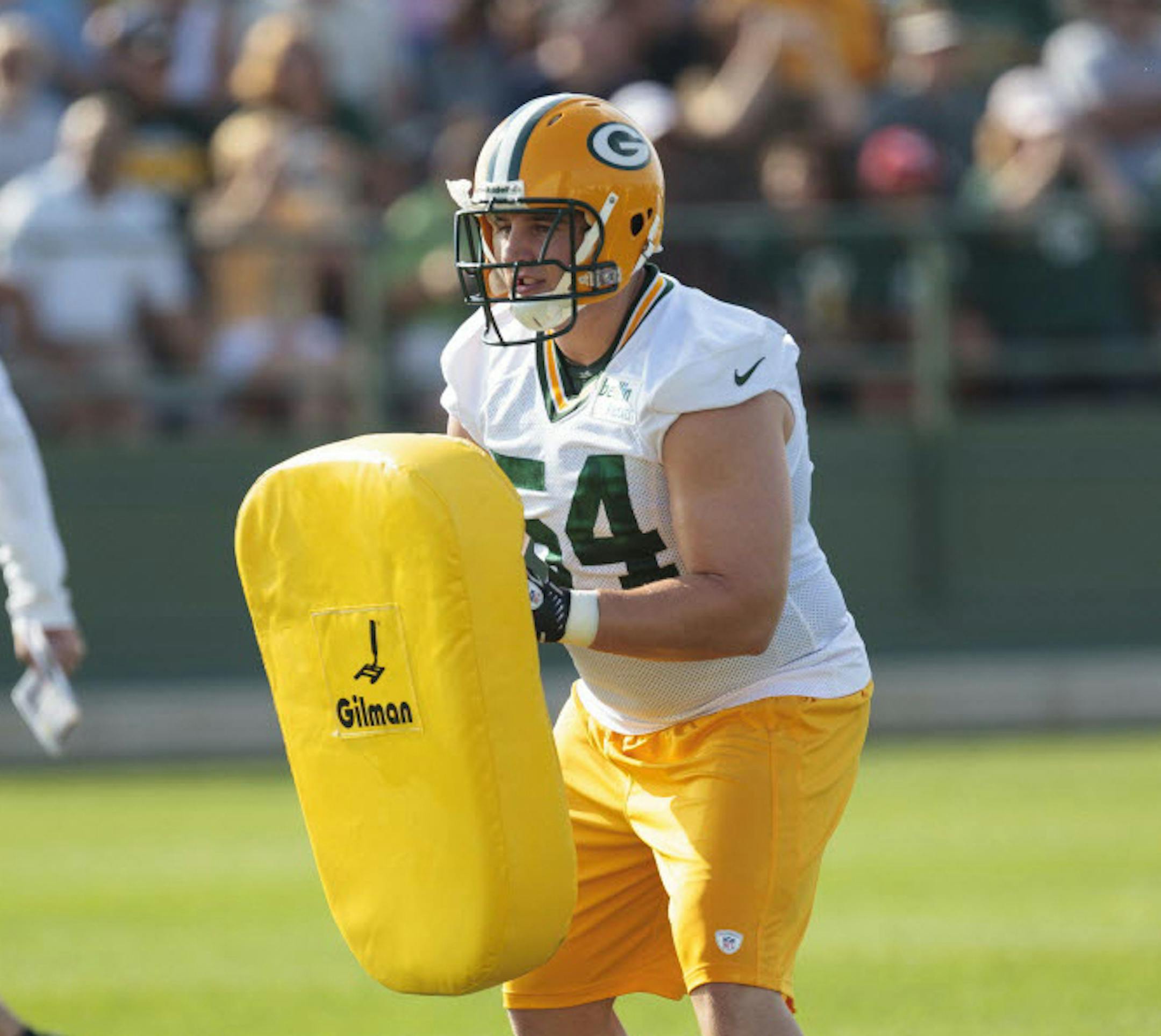 Grant Cook (54) during Green Bay Packers NFL football training camp Thursday, July. 26, 2012, in Green Bay, Wis.