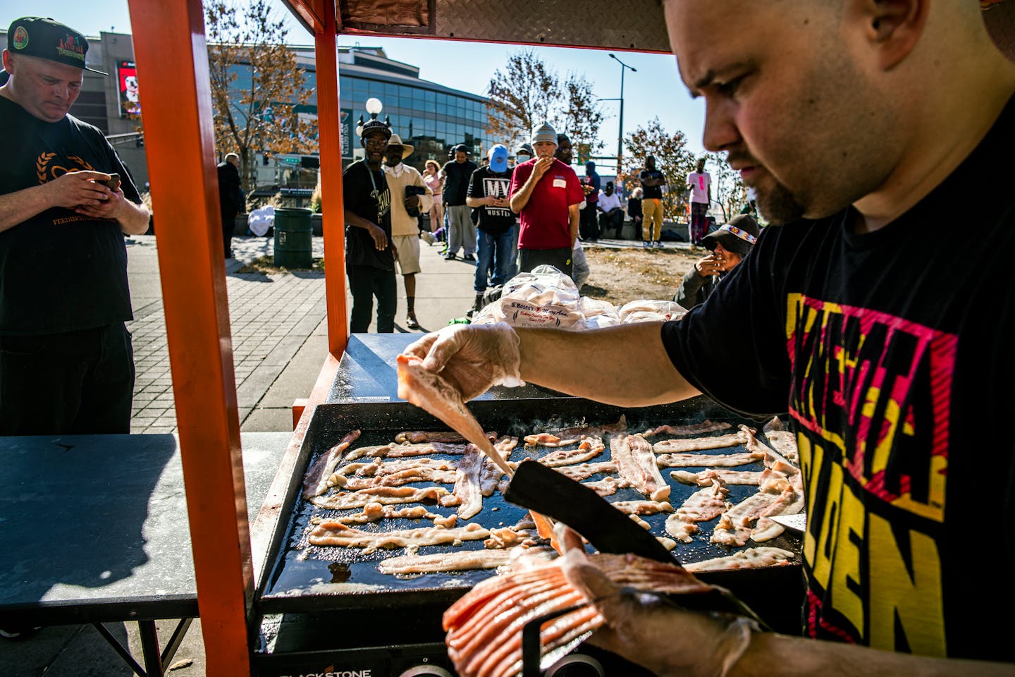 Feeding St. Paul, a group of volunteers that includes Kevin McAllister, right, that’s been around nearly three years, was shut down by police nearly