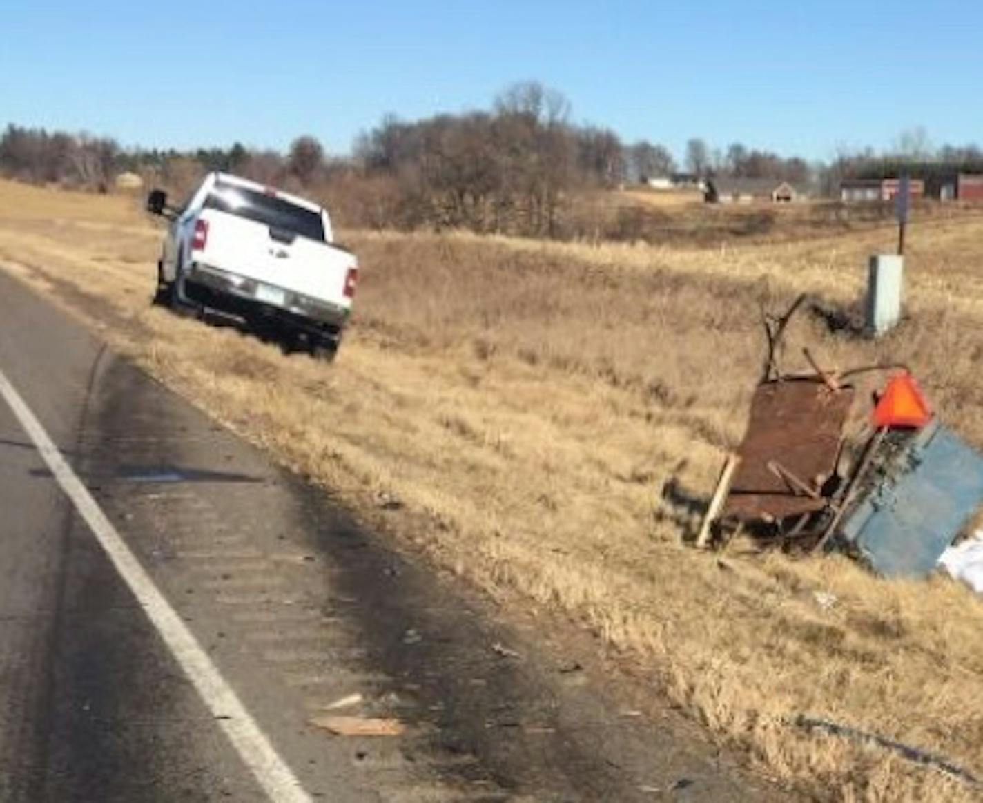 Two people were killed Saturday when a pickup truck hit a horse-drawn buggy in Stearns County.
The crash happened just after 11:15 a.m. on County Road 9, north of the Avon city limits, according to the Stearns County Sheriff&#xed;s Office. A Ford F150 driven by Marc Lucas Knapp, 23, of Avon, was travelling northbound on County Road 9 when it struck a single horse-drawn buggy from behind. The buggy, which was also traveling northbound along the road&#xed;s shoulder, went into the east ditch. The