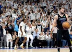 Naz Reid (11) of the Minnesota Timberwolves and fans react after a three pointer in the second quarter of Game 2 of the NBA Western Conference finals 