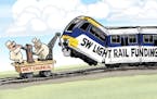 Sack cartoon: Southwest light rail