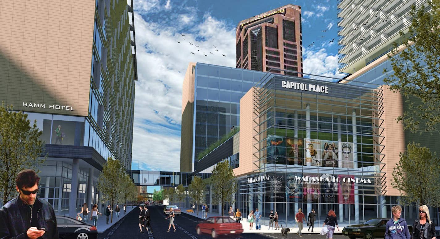 COURTESY CITY OF ST. PAUL. Rendering of Macy's-Grace-Wabasha Court. It&#x201a;&#xc4;&#xf4;s part of a report, called &#x201a;&#xc4;&#xfa;Prosper: Momentum is Building,&#x201a;&#xc4;&#xf9; by a task force organized by St. Paul Mayor Chris Coleman for redeveloping several large vacant buildings in the city&#x201a;&#xc4;&#xf4;s downtown