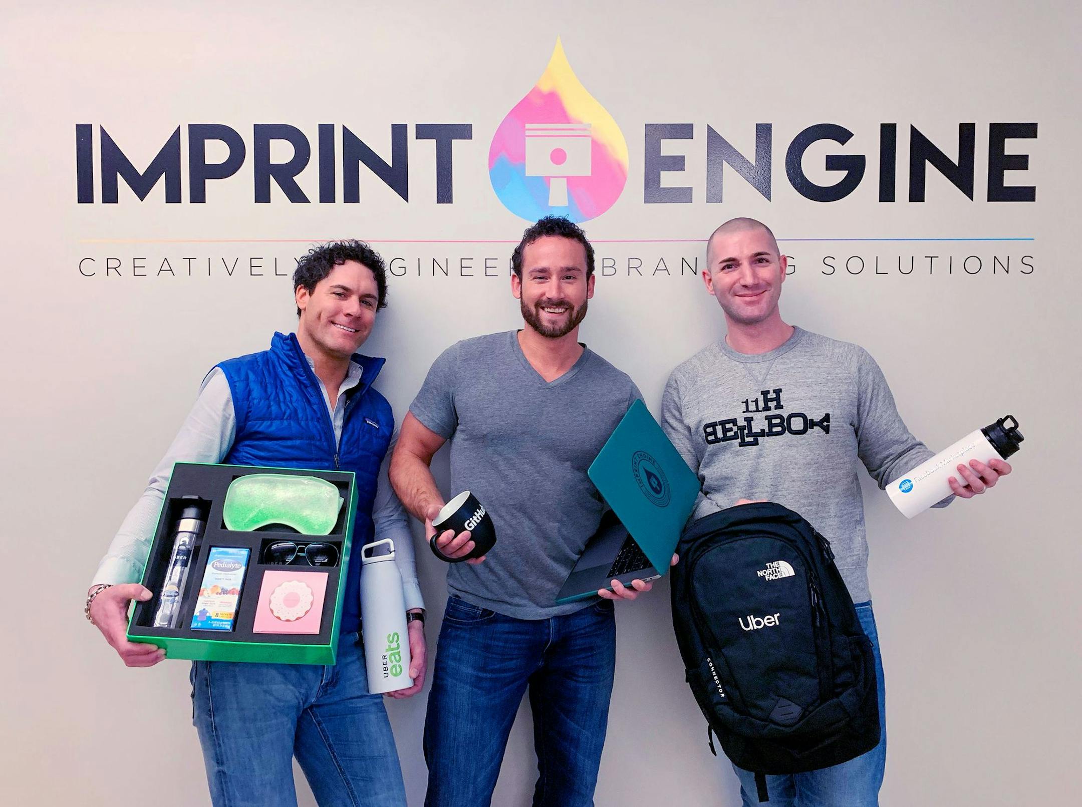 Imprint Engine owners Travis Veit, 37; Caleb Gilbertson, 31; Zach Sussman, 35. Photo: Imprint Engine