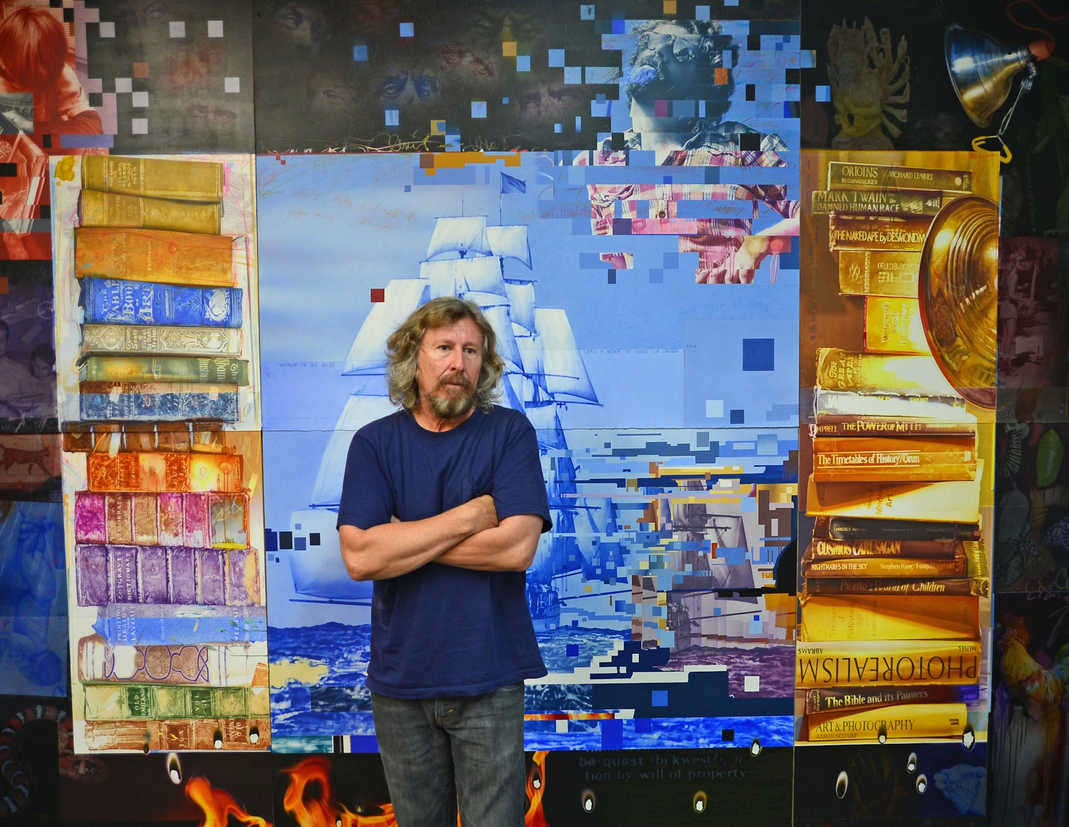 The MInneapolis Public Library has commissioned a big painting from Duluth photorealist Jerry Ott, to be dedicated Wed. Sept 11. Ott, delivered the painting to Museum Services, a Minneapolis framer/art moving company which will frame and install it in Central Library.] Richard.Sennott@startribune.com Richard Sennott/Star Tribune Minneapolis Minnesota Monday 8/26/13) ** (cq)