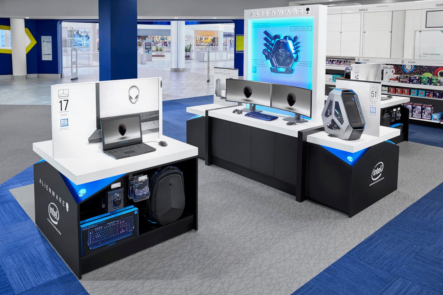 Image shows a mockup of Alienware store-within-a-store that will be built in 50 Best Buy locations, including its store at the Mall of America.