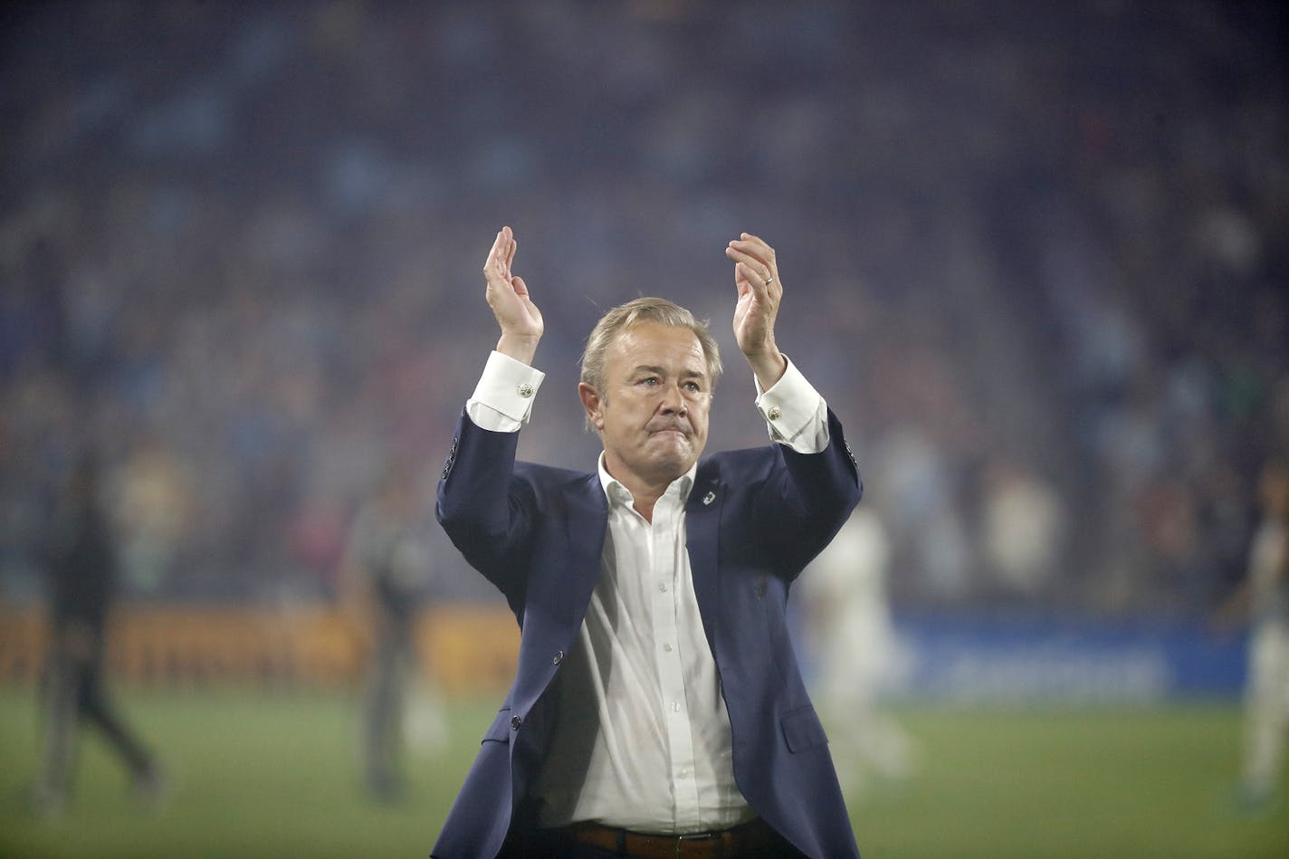 Minnesota United head coach Adrian Heath celebrated their win. ] LEILA NAVIDI &#x2022; leila.navidi@startribune.com BACKGROUND INFORMATION: The U.S. Open Cup semifinals between the Minnesota United and the Portland Timbers at Allianz Field in St. Paul on Wednesday, August 7, 2019. Minnesota United won the game 2-1.