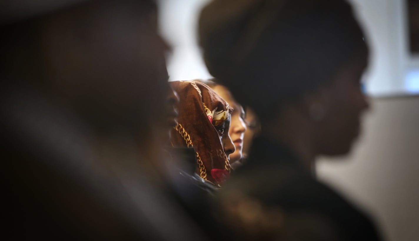 Minnesota Somali community leaders and elected officials met Saturday, April 26, 2014, in northeast Minneapolis, MN, with the agenda to stand up for the more than two million voiceless Somali refuges living in Kenya. Here, Shukri Hassan, center, listens to Rep. Keith Ellison (DFL-Minn) address the group, saying he will bring the issue back to Congress.](DAVID JOLES/STARTRIBUNE) djoles@startribune.com A group of Minnesota Somali community leaders met with elected officials Saturday to discuss the