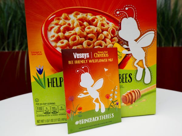 General Mills took "BuzzBee" off the Cheerios' cereal box and asked its customers to help "bring the bees back" by ordering free packets of wildflower