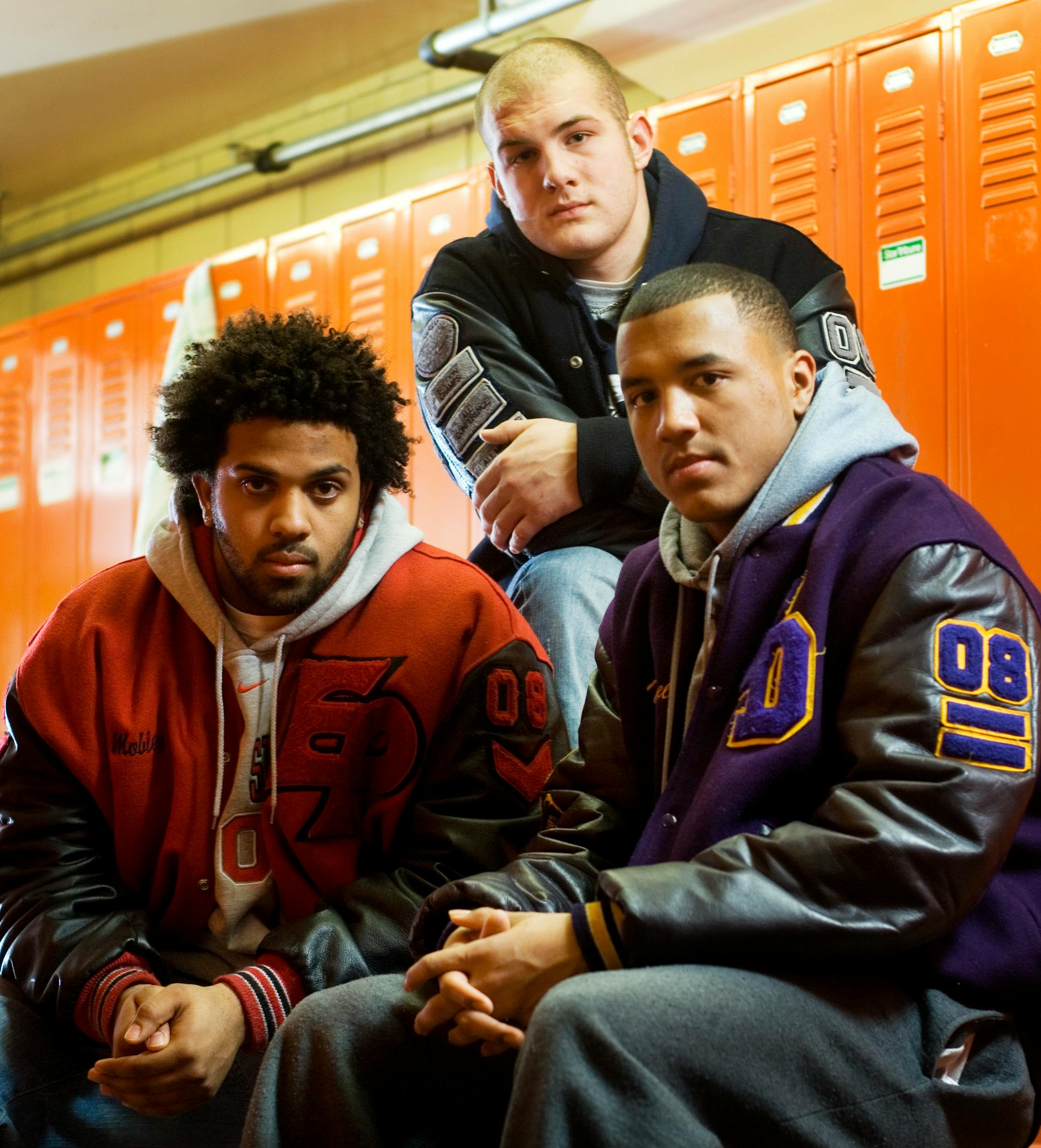 (L. to R.) Willie Mobley (from Eden Prairie), Sam Maresh (Champlin Park), and Michael Floyd (Cretin-Durham Hall).