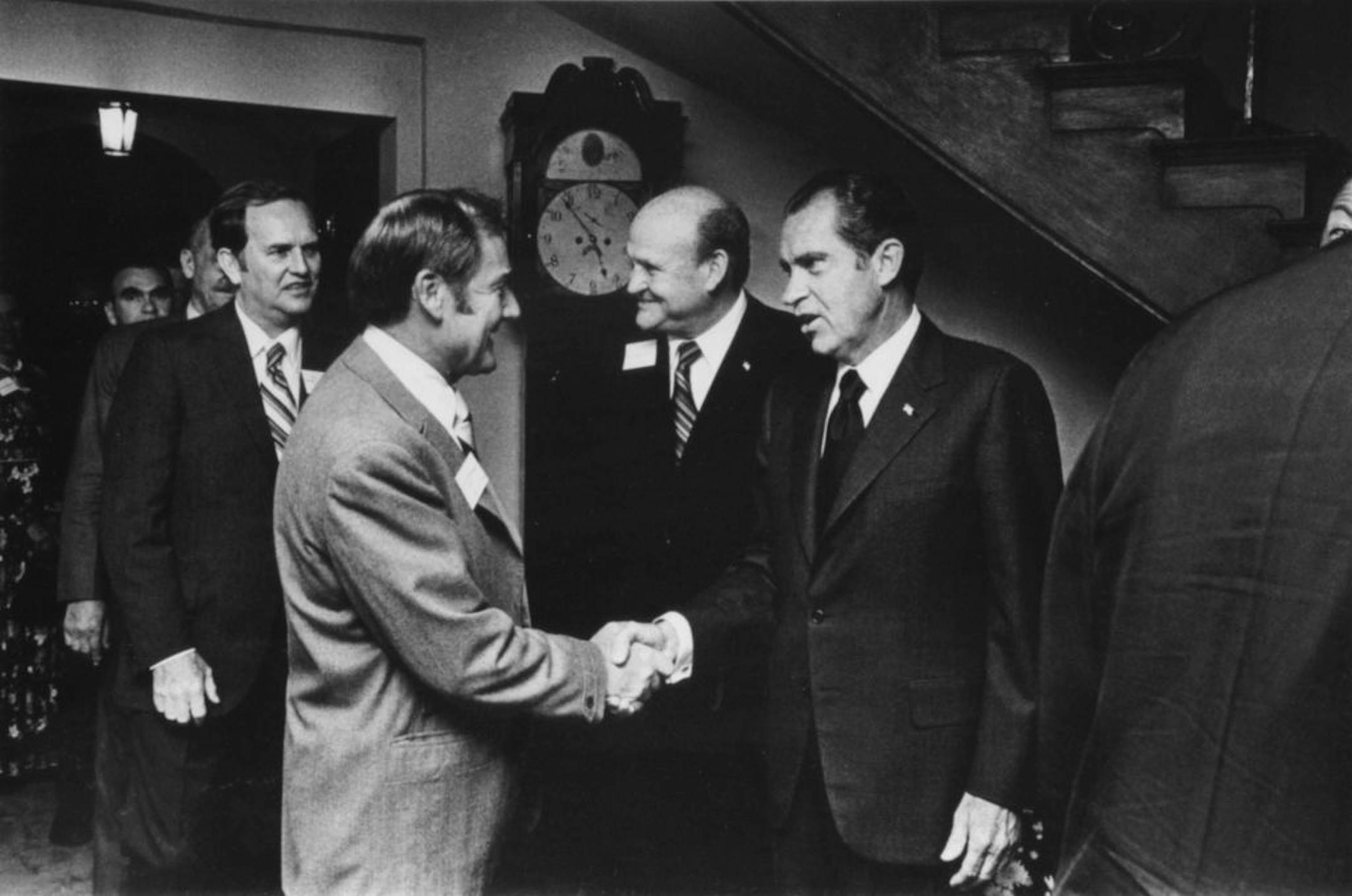 Ken Dahlberg shakes hands with then-President Richard Nixon. Date unknown.