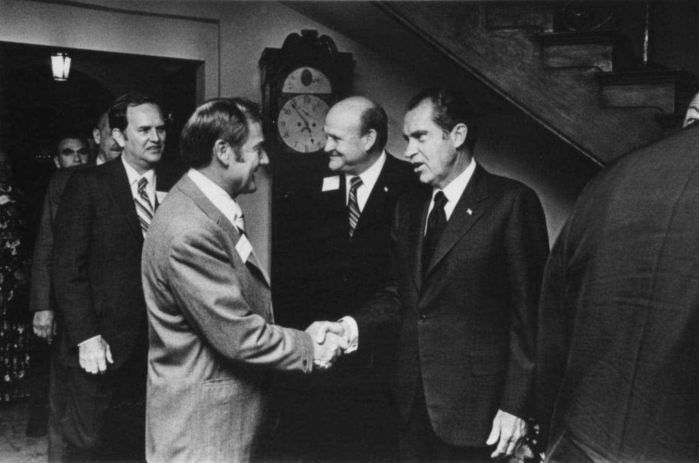 Ken Dahlberg shakes hands with then-President Richard Nixon. Date unknown.