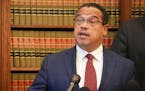 Minnesota Attorney General Keith Ellison on Tuesday, Nov. 22, 2022, detailing the beginning steps in his office’s review of the proposed Sanford Hea