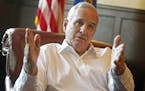 In this May 5, 2015 photo, Minnesota Gov. Mark Dayton talks about the remaining two weeks of the 2015 legislative session at the Governor's Mansion in