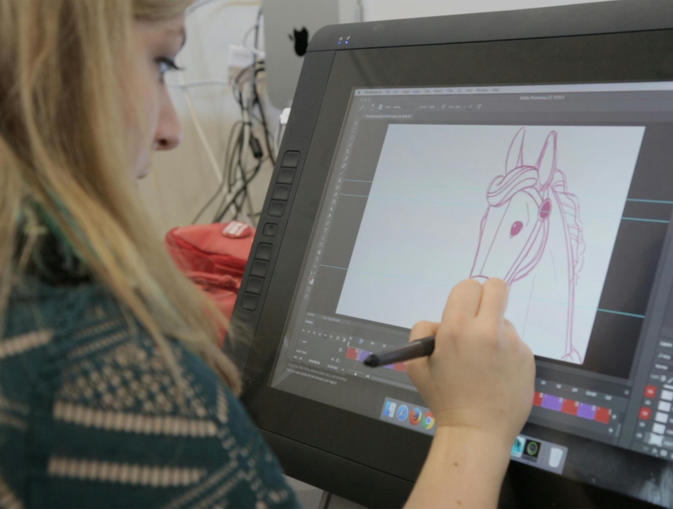 Sabrina Brady, a student at the Minneapolis College of Art and Design, works on her animated film. Provided photo